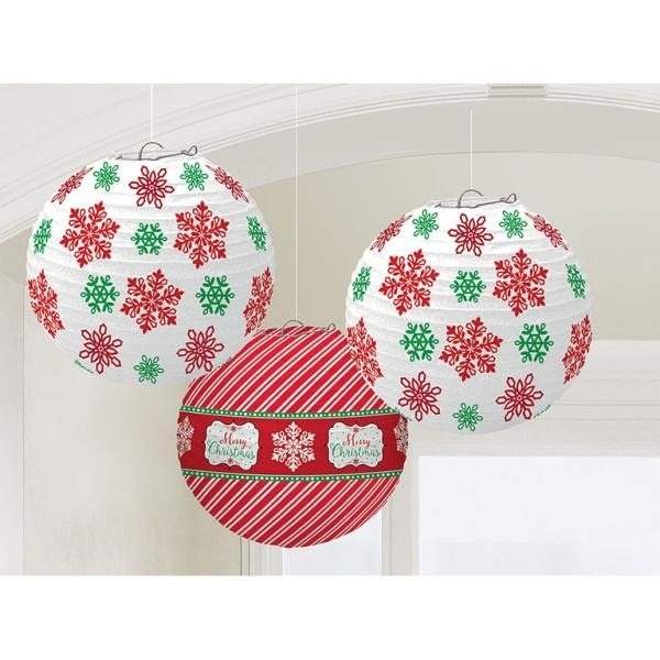 Χάρτινες Διακοσμητικές Μπάλες Christmas /3 τεμ - Χιονονιφάδες