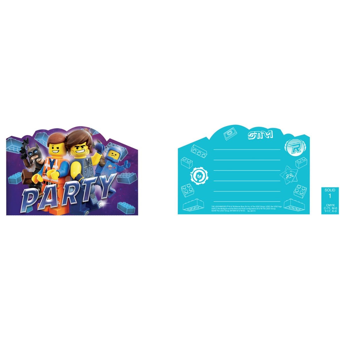 Προσκλήσεις με Φακέλους Lego Movie / 8 τεμ