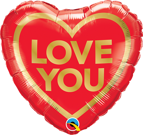 Μπαλόνι Φοιλ 18 Love You Golden Heart / 46εκ