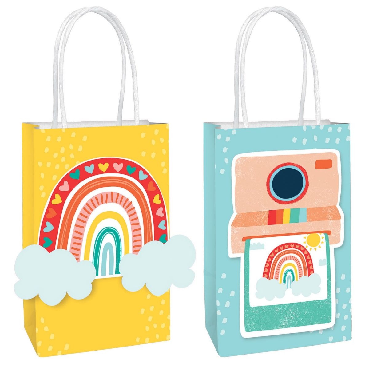 Τσάντες Δώρου χαρτ. Retro Rainbow DIY / 8 pcs