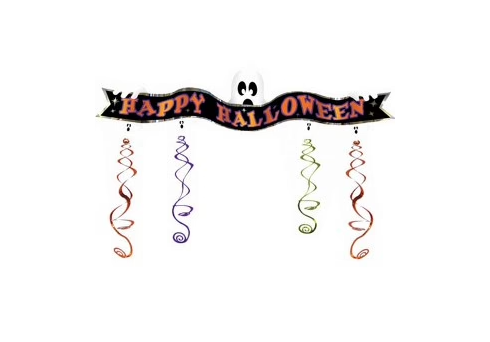 Swirl Banner Happy Halloween / 700 x 1200 εκ