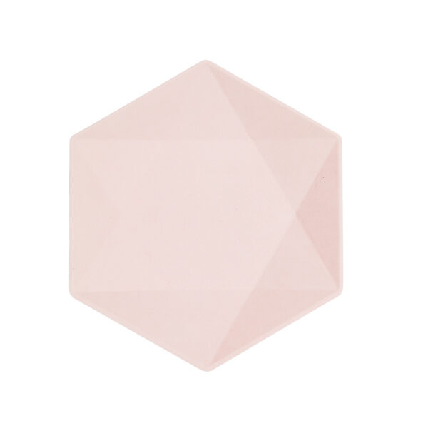Πιάτα εξάγωνα Vert Decor Pink 20.8 x 18.1 εκ - Ροζ Παστέλ / 6 τεμ