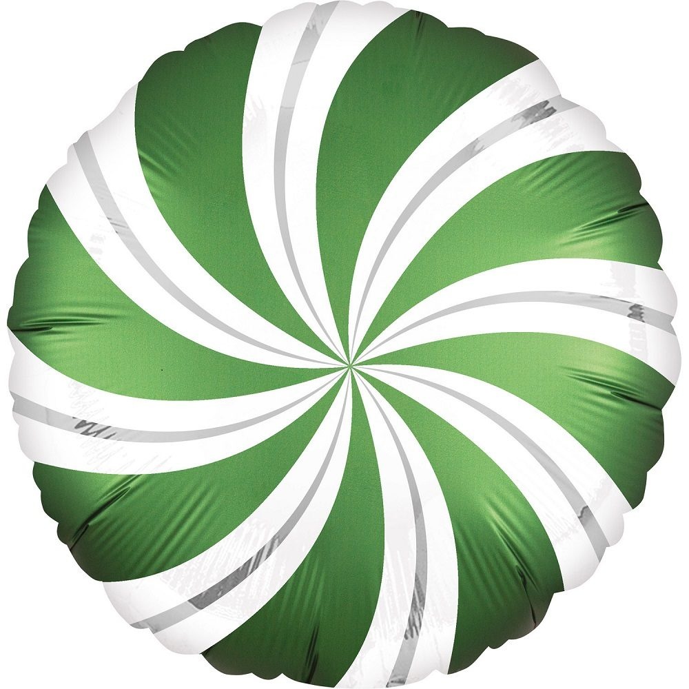 Μπαλόνι Φοιλ 18 Satin Infused Emerald Candy Swirls /46εκ Καραμέλα Πράσινη