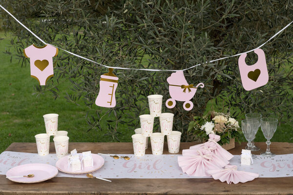Γιρλάντα Baby Shower Ροζ Χρυσό / Pink & Gold / 5μ.
