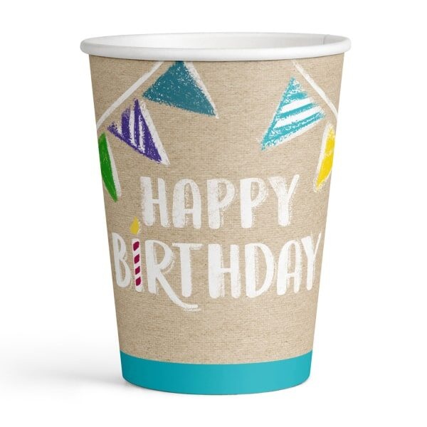 Ποτήρια χαρτ. 250ml My Birthday Party /8 τεμ