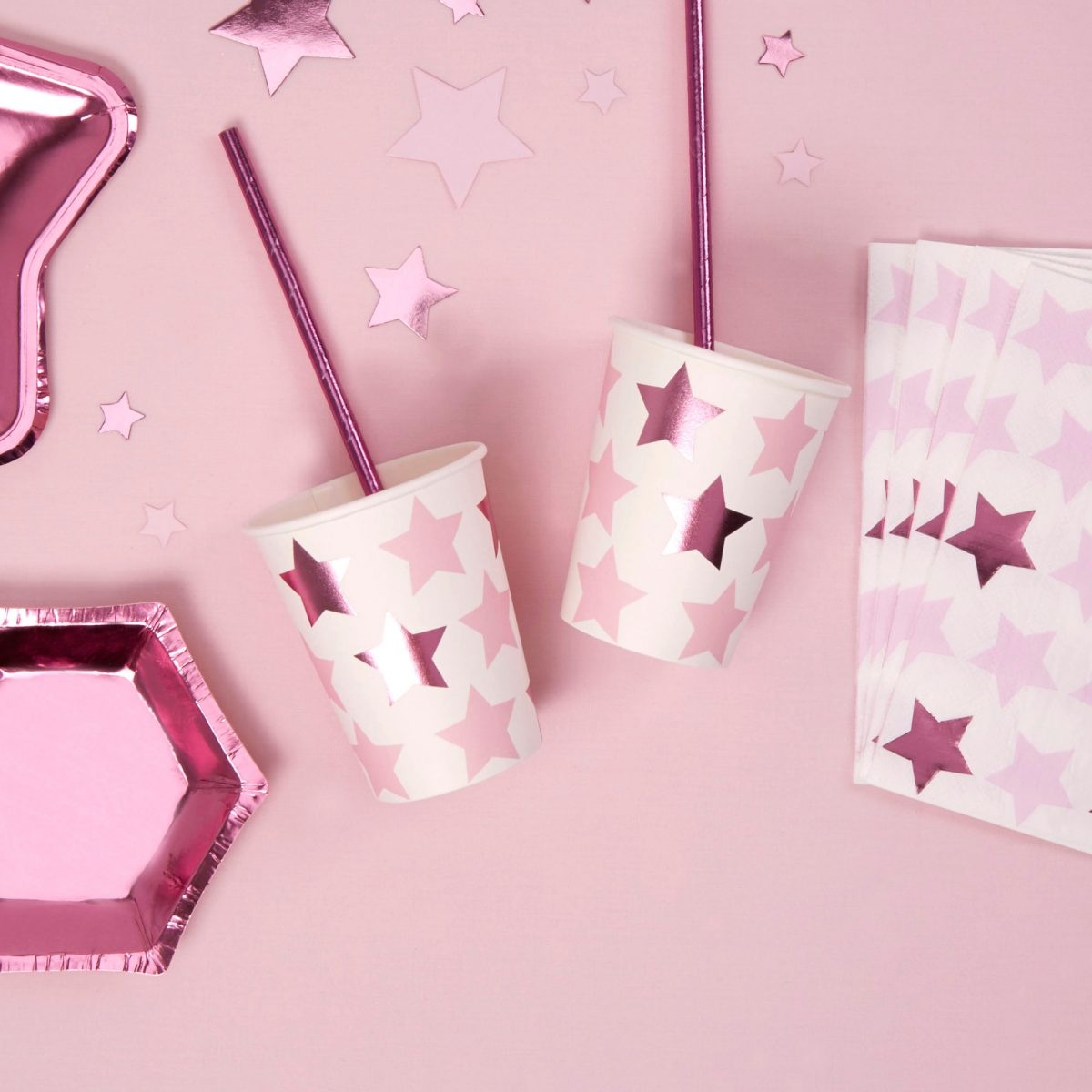 Ποτήρια Χάρτ. Little Star Pink / 8 τεμ