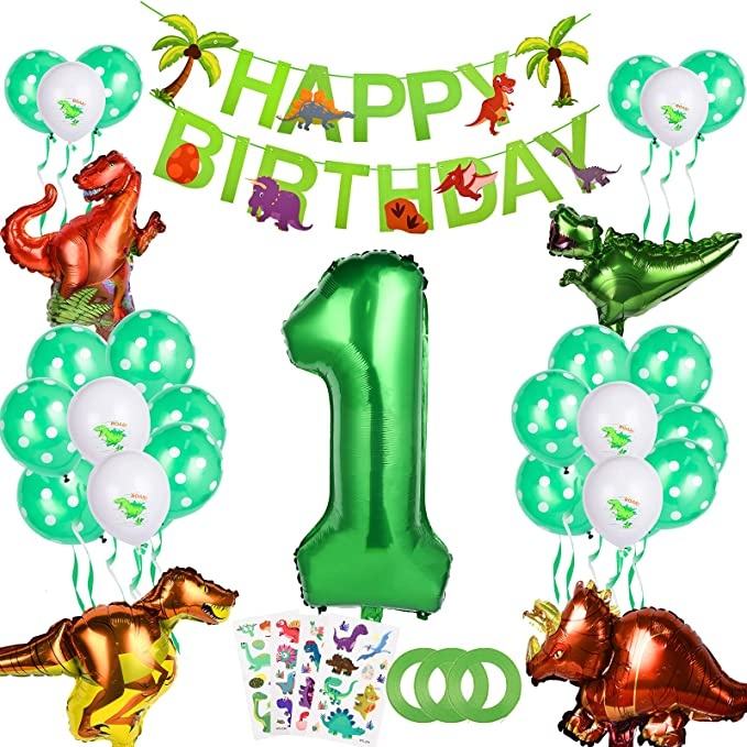 Σετ Πάρτυ Happy dino & μπαλόνι αριθμός/77τμχ