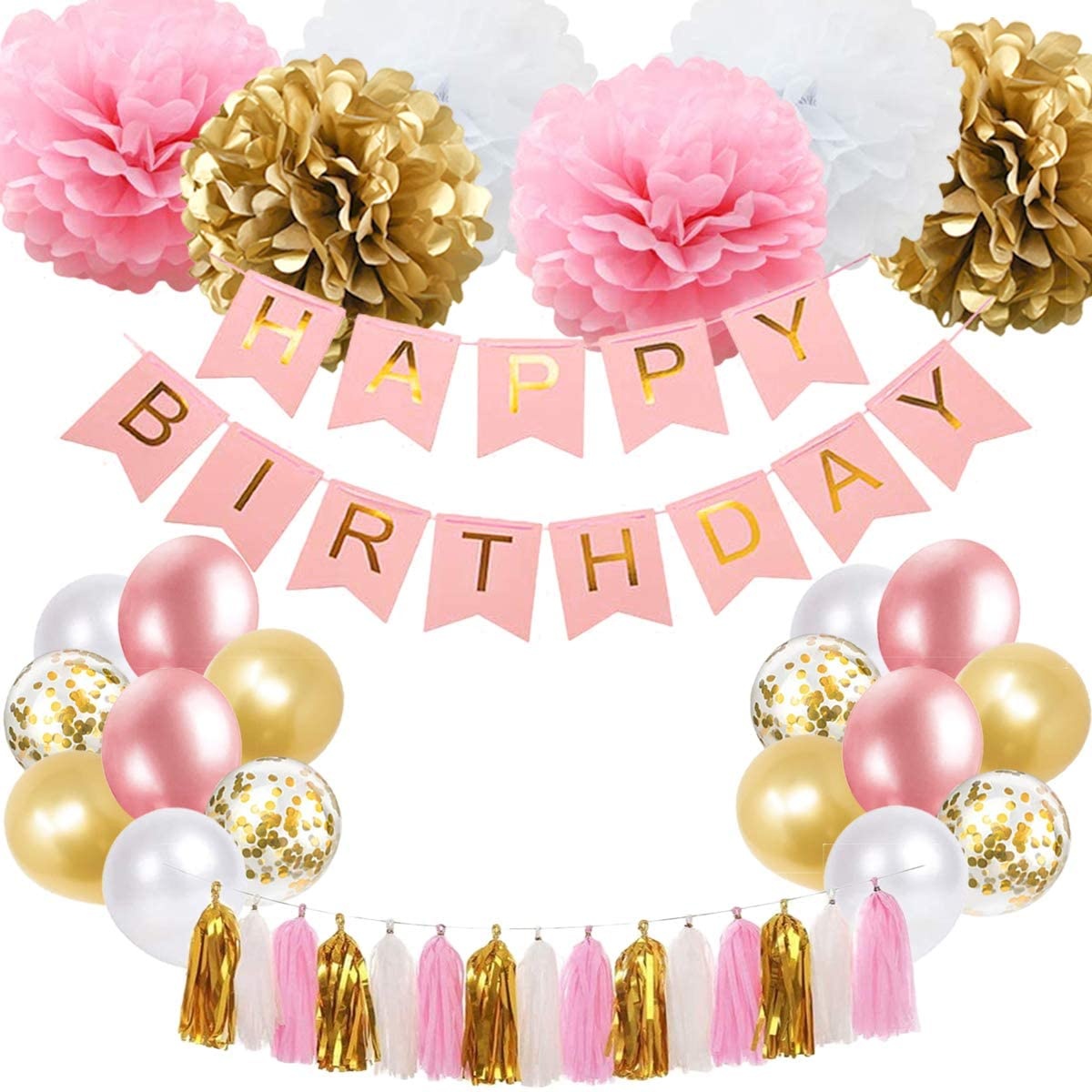 Pink & Gold Birthday Decor