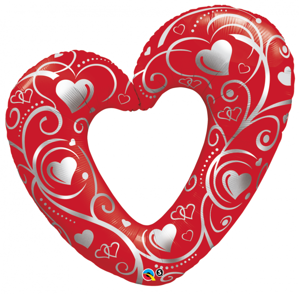 Φοιλ 42 Καρδιά Hearts & Filigree Red