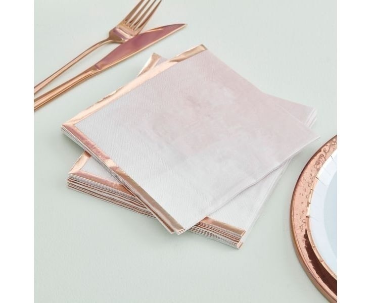 Χαρτοπετσέτες Pink Watercolour & Ροζ Χρυσό / 16τεμ - Image 2