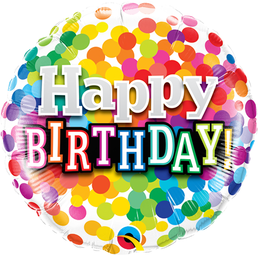 Μπαλόνι Φοιλ 9 Birthday Rainbow Confetti 23 εκ