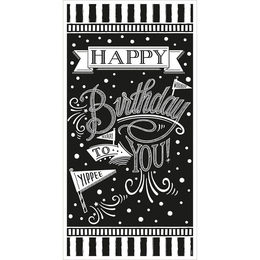 Αφίσα Πόρτας Happy Birthday Black & White 165 x 85 εκ
