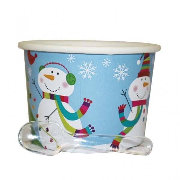 Joyful Snowman Κυπελλάκια με κουταλάκια /12 τεμ