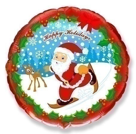 Μπαλόνι φοιλ 18 Happy Holidays /46εκ - Άγιος Βασίλης