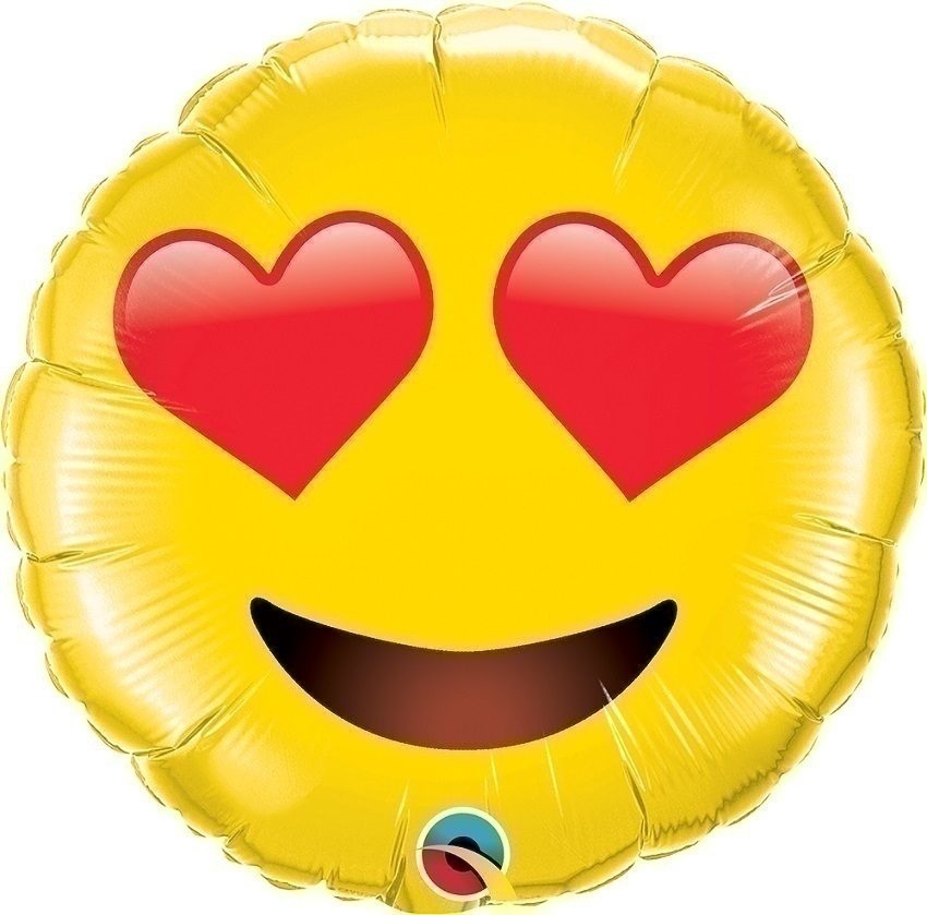 Μπαλόνι Φοιλ 28 Σχήμα Smiley Face With Heart Eyes / 71 εκ