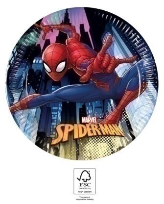 Χάρτινα πιάτα γλυκού Spiderman party 20cm/8τμχ