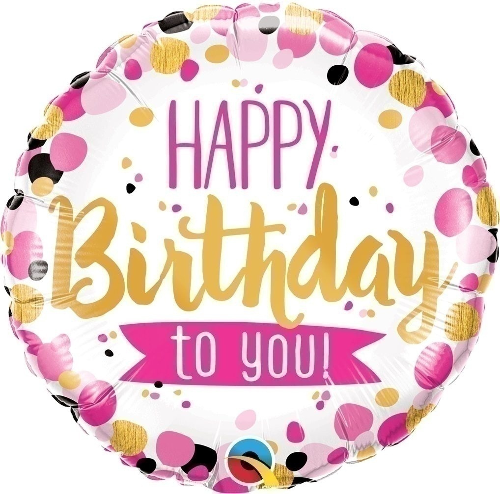 Μπαλόνι Φοιλ 18 Happy Birthday to you Pink & Gold