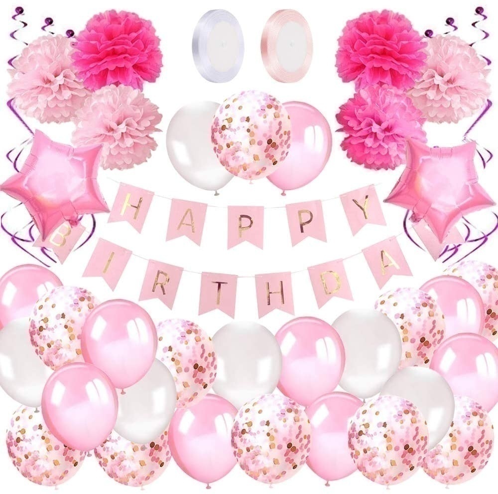 Σετ Πάρτυ Διακόσμησης "Pink Birthday"
