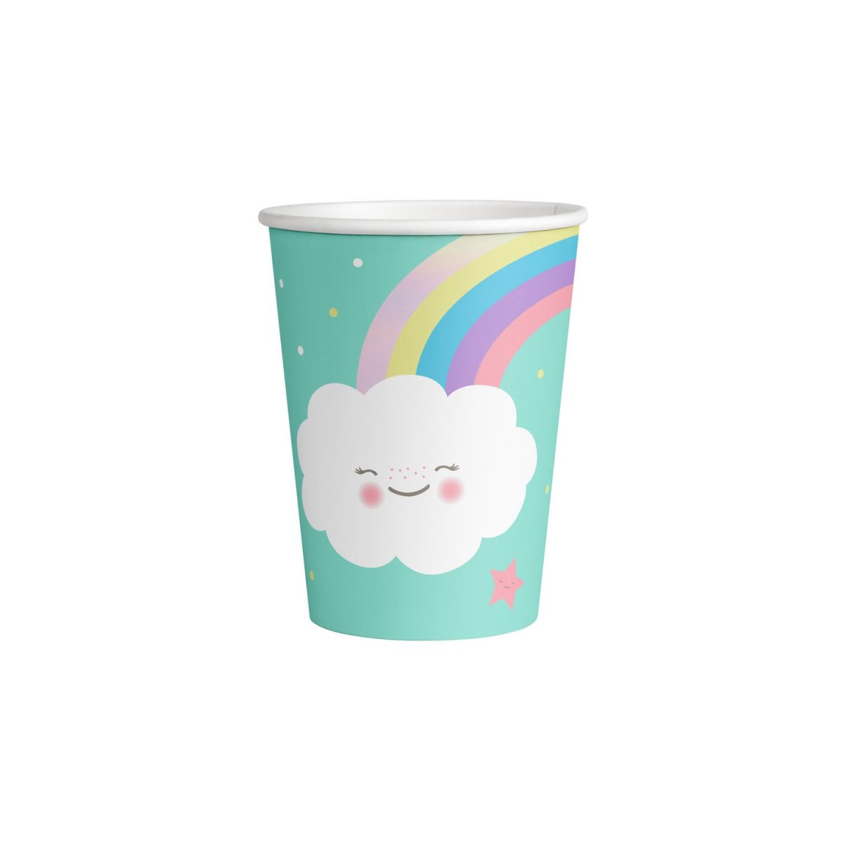 Ποτήρια χαρτ. 250ml Rainbow & Cloud /8 τεμ