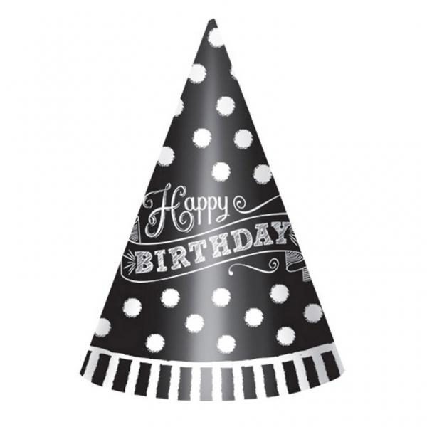 Καπελάκια Birthday Black & White /12 τεμ