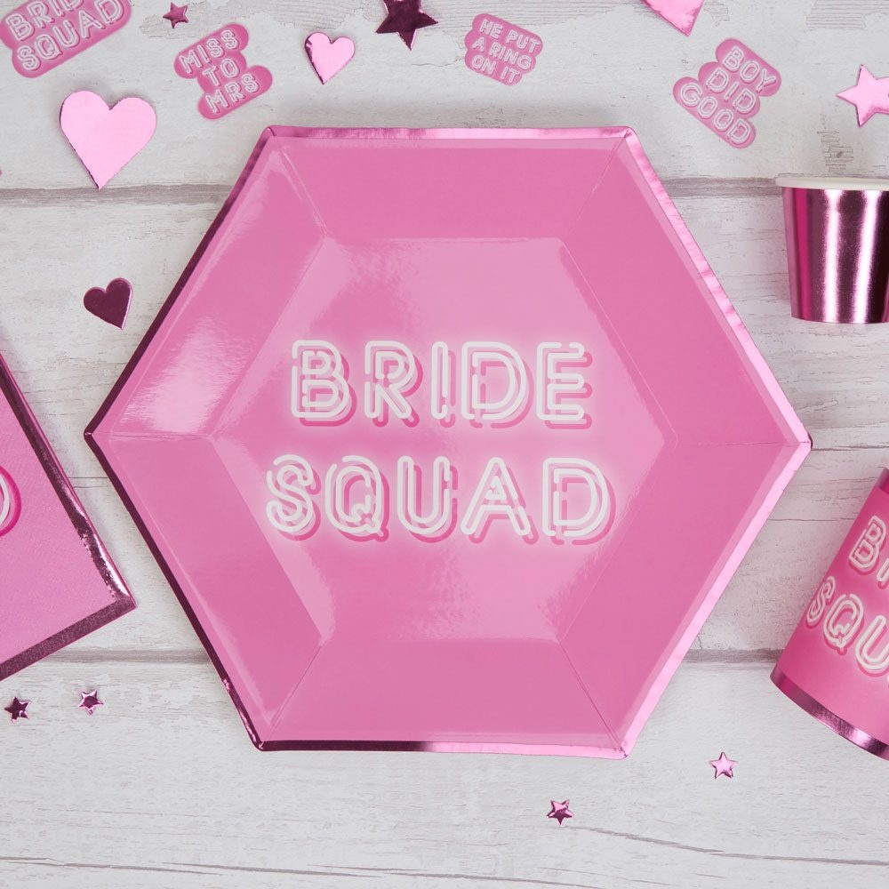 Πιάτα φαγητού χαρτ. 27εκ Bride Squad /8 τεμ