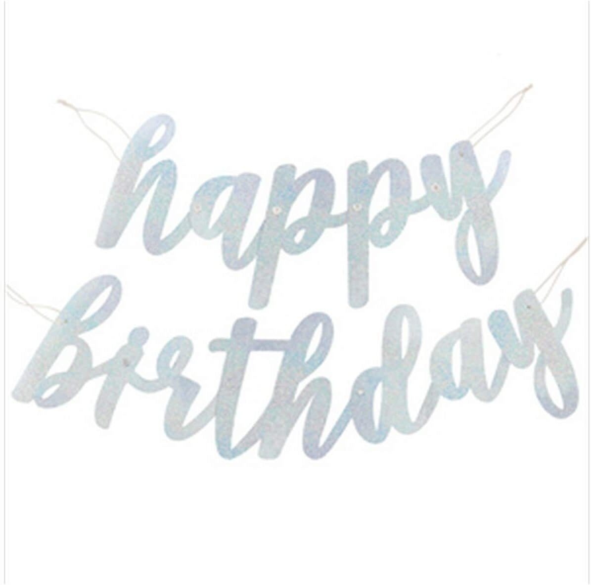 Γιρλάντα Γράμματα Black & Silver Glitz Happy Birthday Prismatic Foil