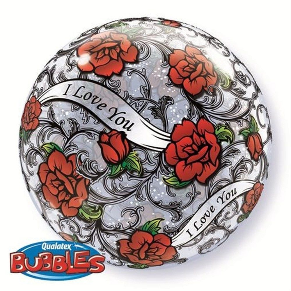 Bubble μονό 22 Filigree I love you Red Rose 56εκ