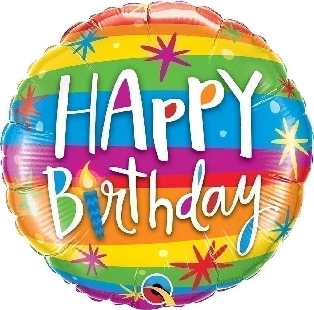 Μπαλόνι Φοιλ 18 Birthday Rainbow Stripes