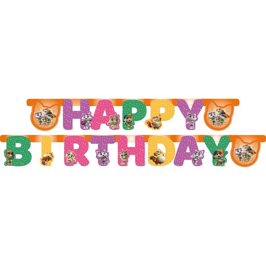 Γιρλάντα Γράμματα Happy Birthday 44 Cats