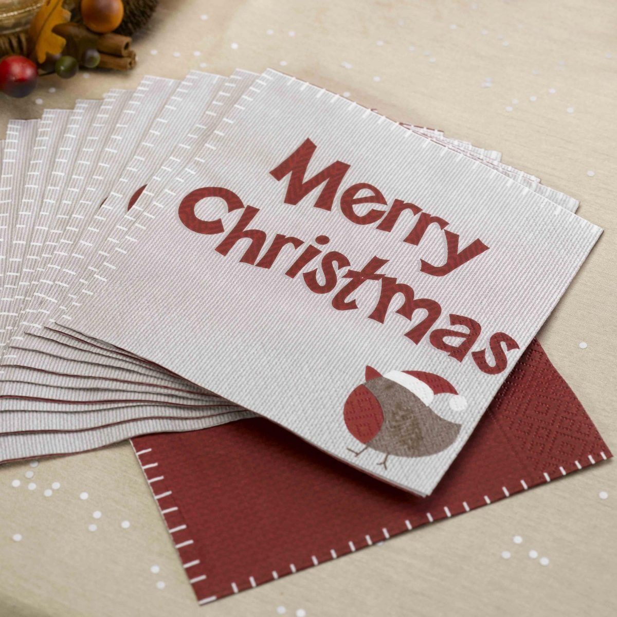 Χαρτοπετσέτες φαγητού Let it Snow - Santa Claus Άγιος Βασίλης Merry Christmas