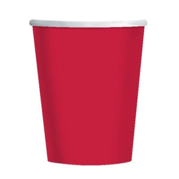 Ποτήρια Χάρτινα 266ml Κόκκινο /8 τεμ