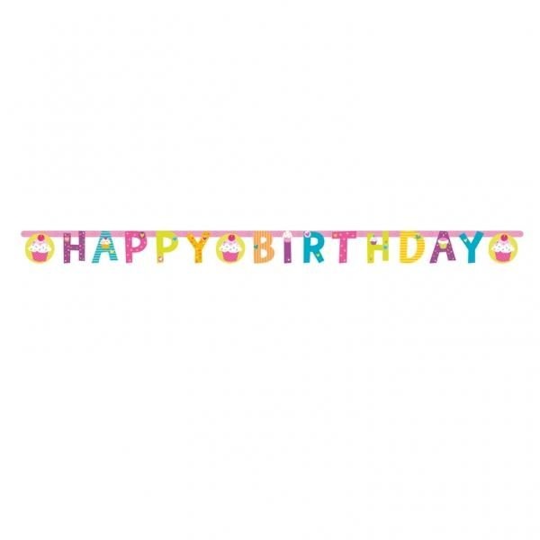 Γιρλάντα γράμματα Ηappy Birthday Cupcake 1,8μ