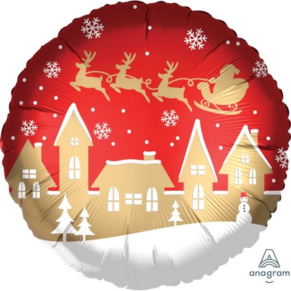 Μπαλόνι φοιλ 17 Satin Santa Village Christmas /43 εκ
