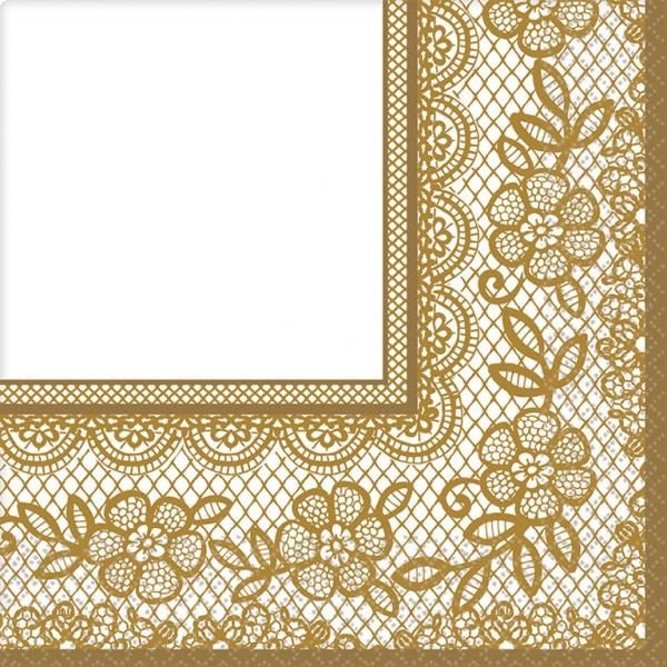 Χαρτοπετσέτες φαγητού Delicate Lace Gold