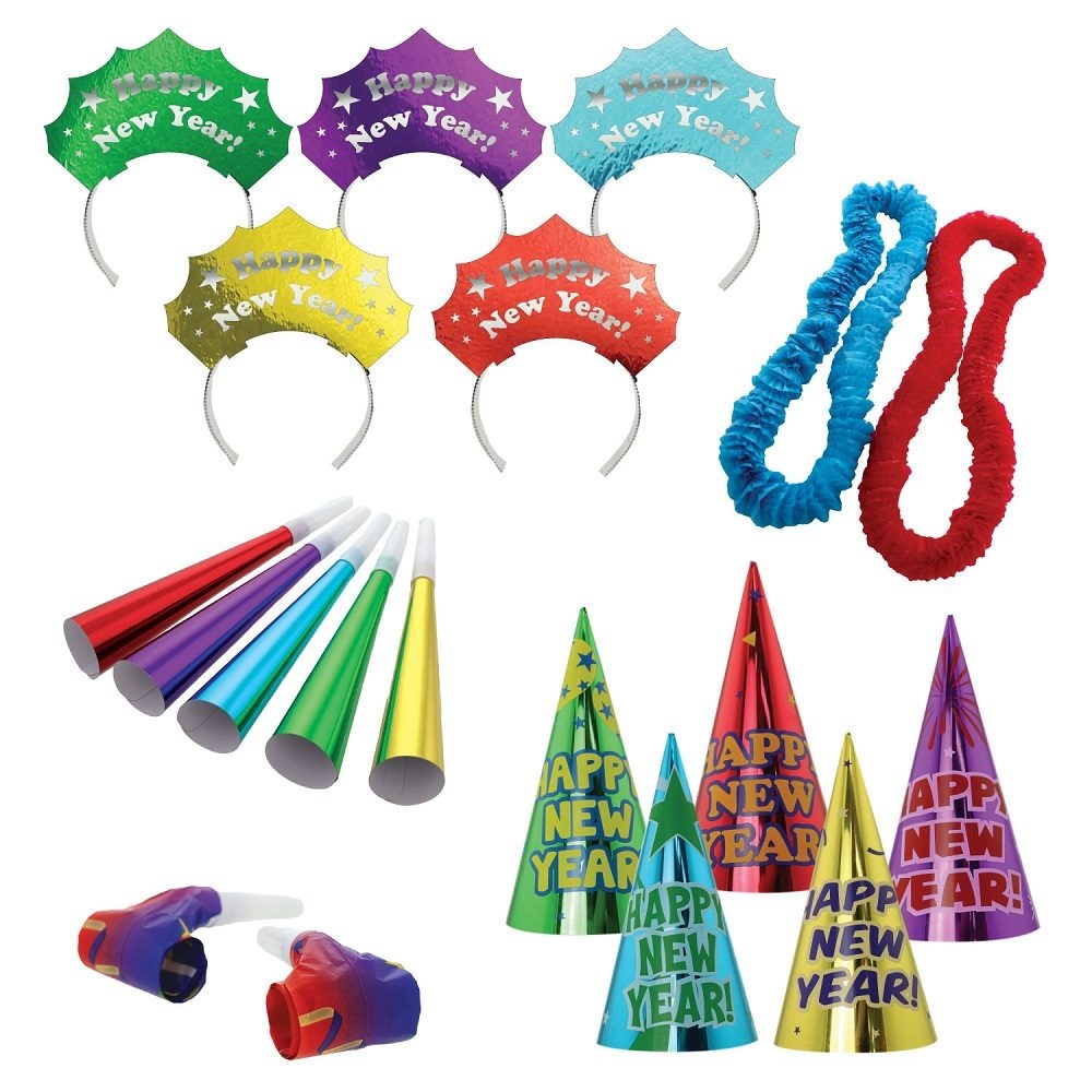 Happy New Year Party Kit Let's Party for 10 People Jewel Tones
