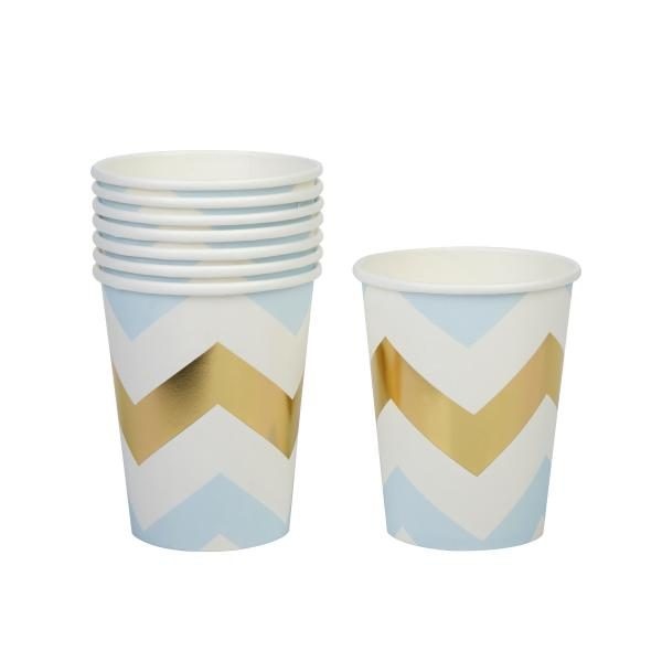 Ποτήρια χαρτ. 266ml Chevron Σιελ /8 τεμ