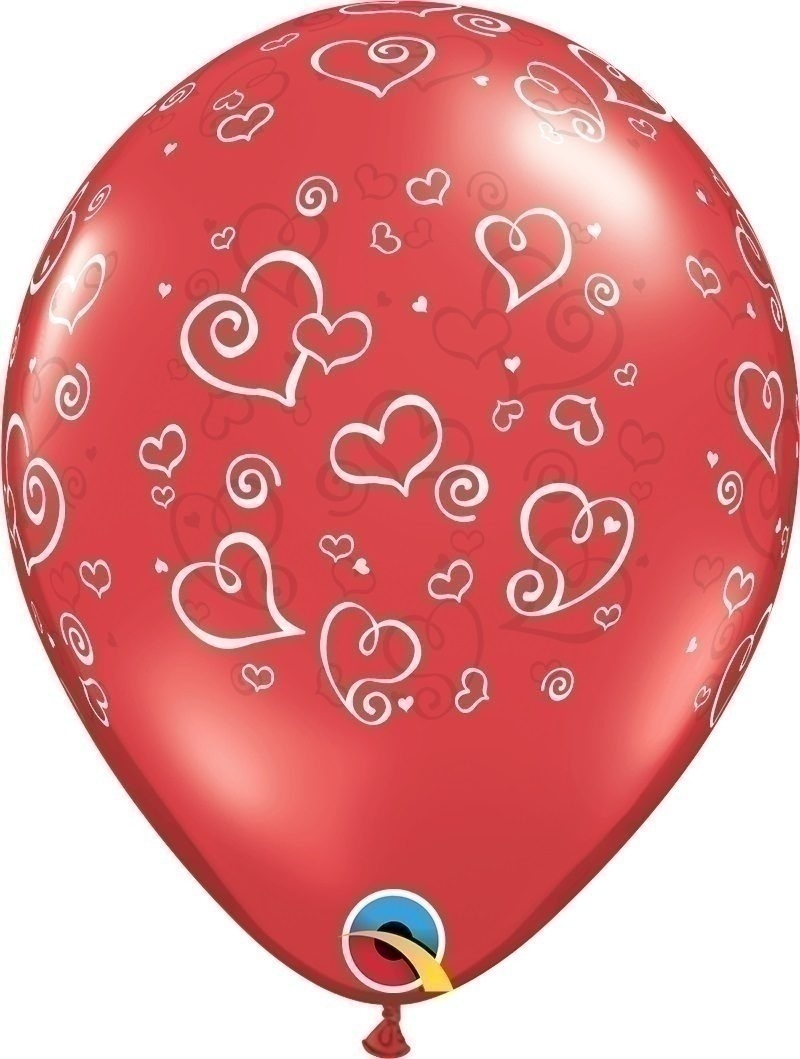 Μπαλόνια Λάτεξ 11 Swirl Hearts / 50 τεμ