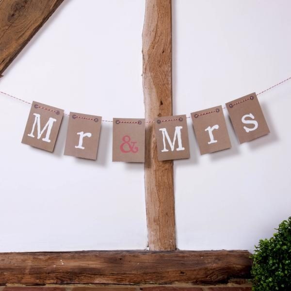 Γιρλάντα Χάρτινη Mr & Mrs