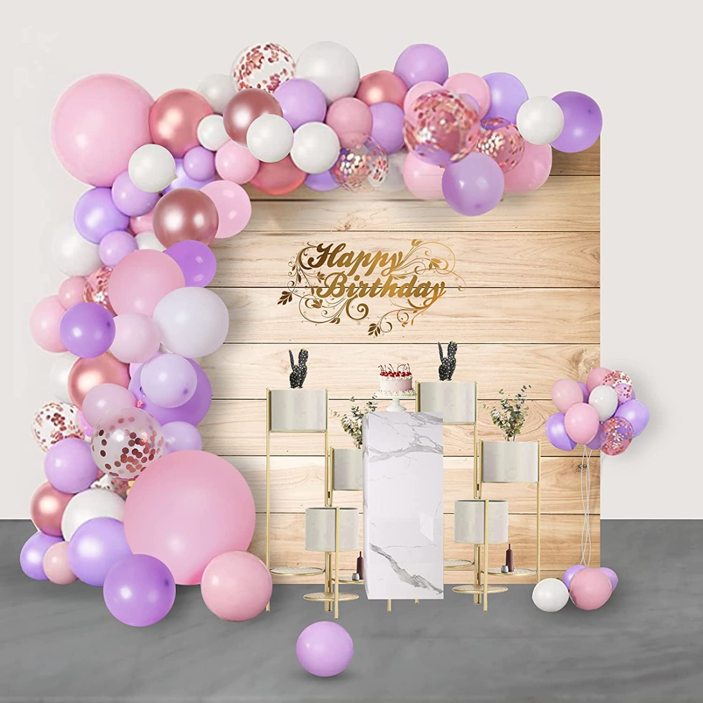 DIY Γιρλάντα "Purple pastel" / 110 Μπαλόνια