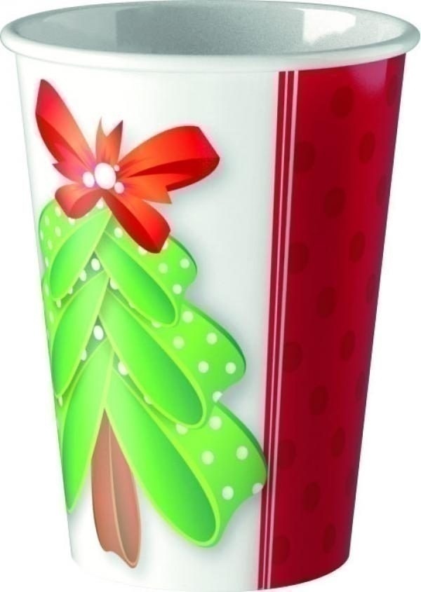 Ποτήρια χαρτ. 20cl Christmas Pois /8 τεμ