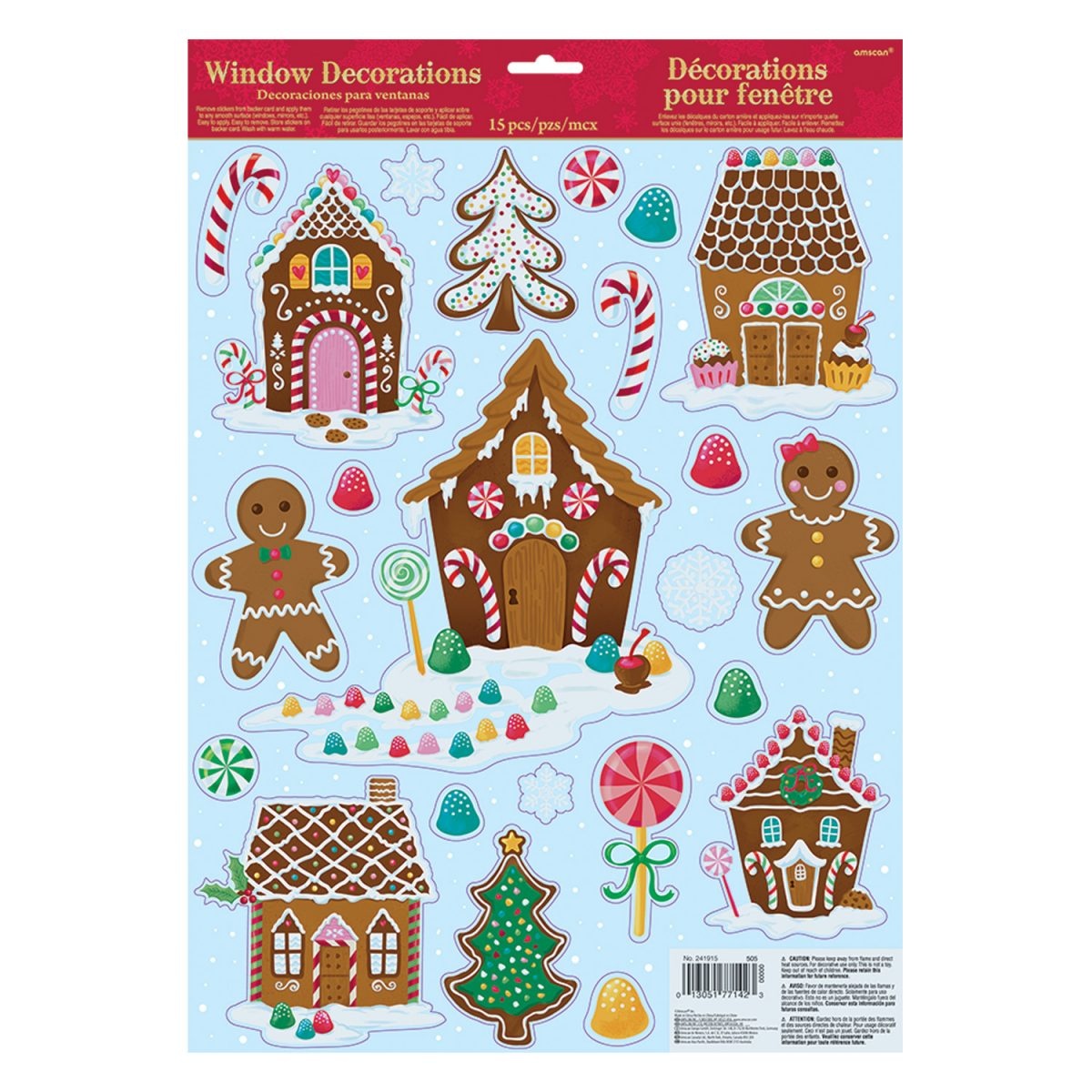 Αυτοκόλλητα για τζάμι Gingerbread House Christmas Vinyl