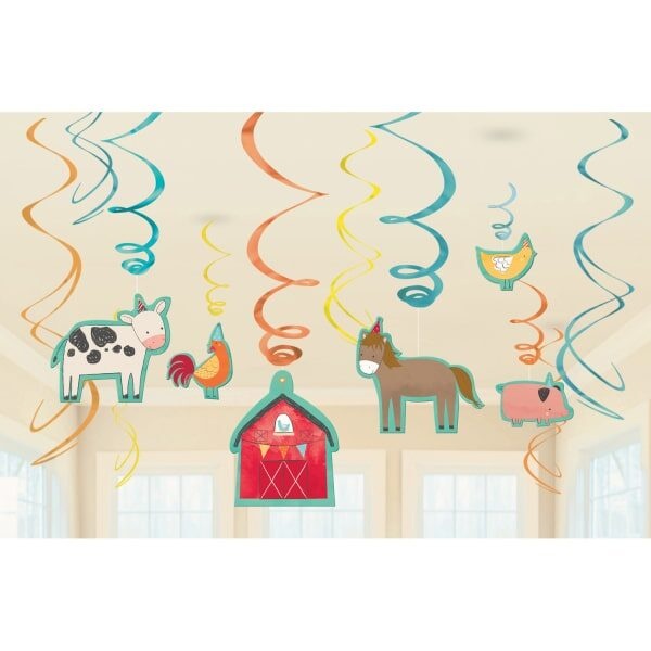Κρεμαστά Διακοσμητικά 61εκ Ζωάκια Φάρμας Barnyard Birthday /12 τεμ