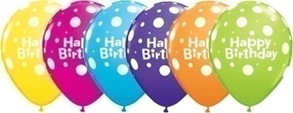Μπαλόνια Λάτεξ 11 Birthday Big Polka Dots Trop. As. /25 τεμ