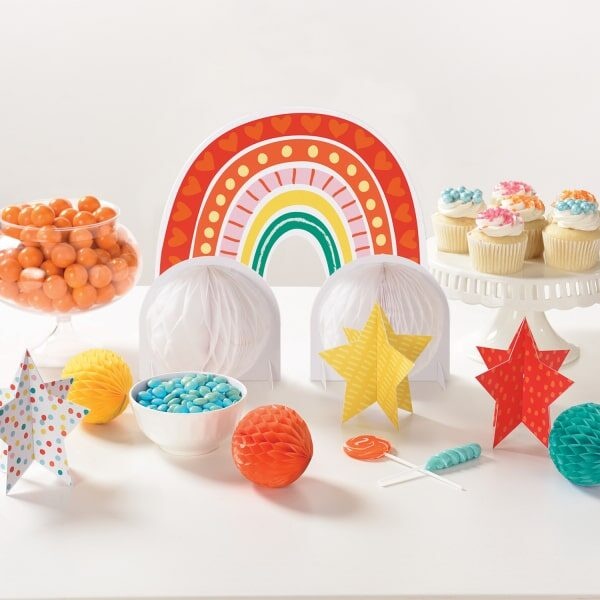 Διακόσμηση Τραπεζιού Kit Retro Rainbow / 7 τεμ - Ουράνιο-τόξο