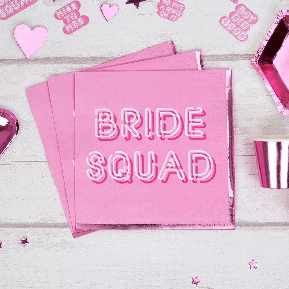 Χαρτοπετσέτες φαγητού 33εκ Bride Squad /16 τεμ