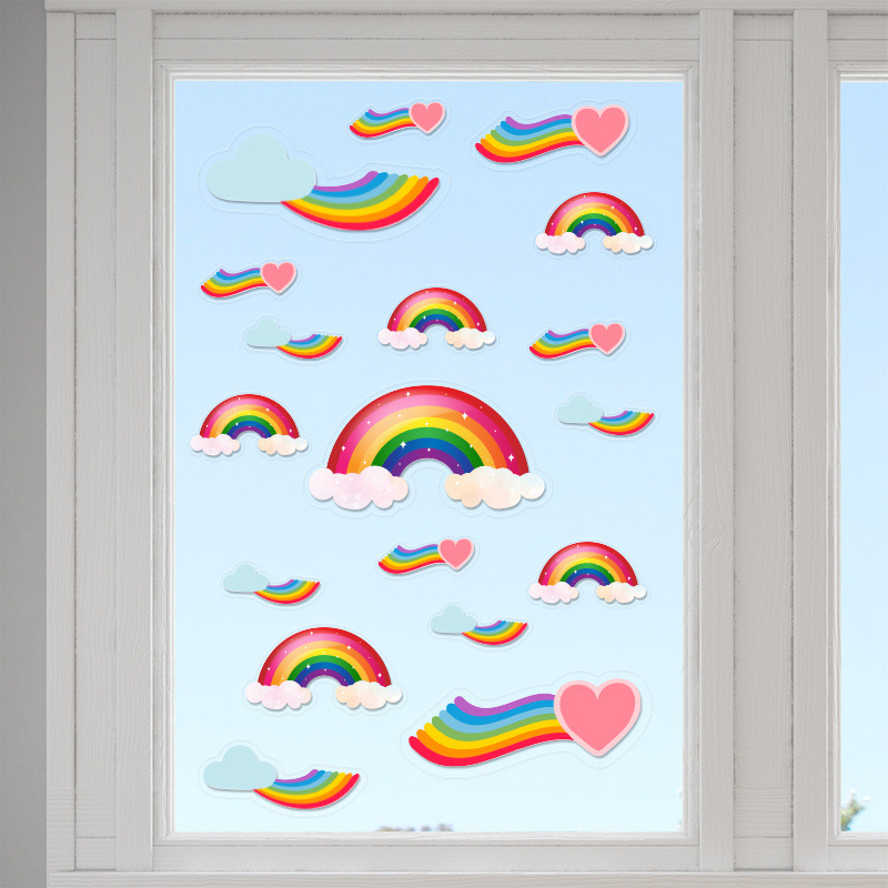 Αυτοκόλλητα τζαμιού Rainbow /10 τμχ