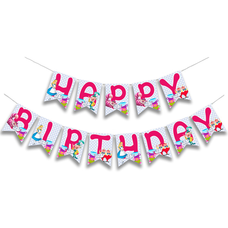 Γιρλάντα Γράμματα Αλίκη στη Χώρα των Θαυμάτων Happy Birthday