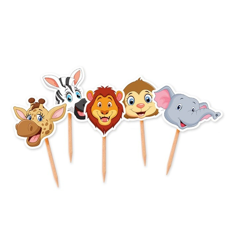 Διακοσμητικές Οδοντογλυφίδες  Ζωάκια Ζούγκλας / 25 τεμ