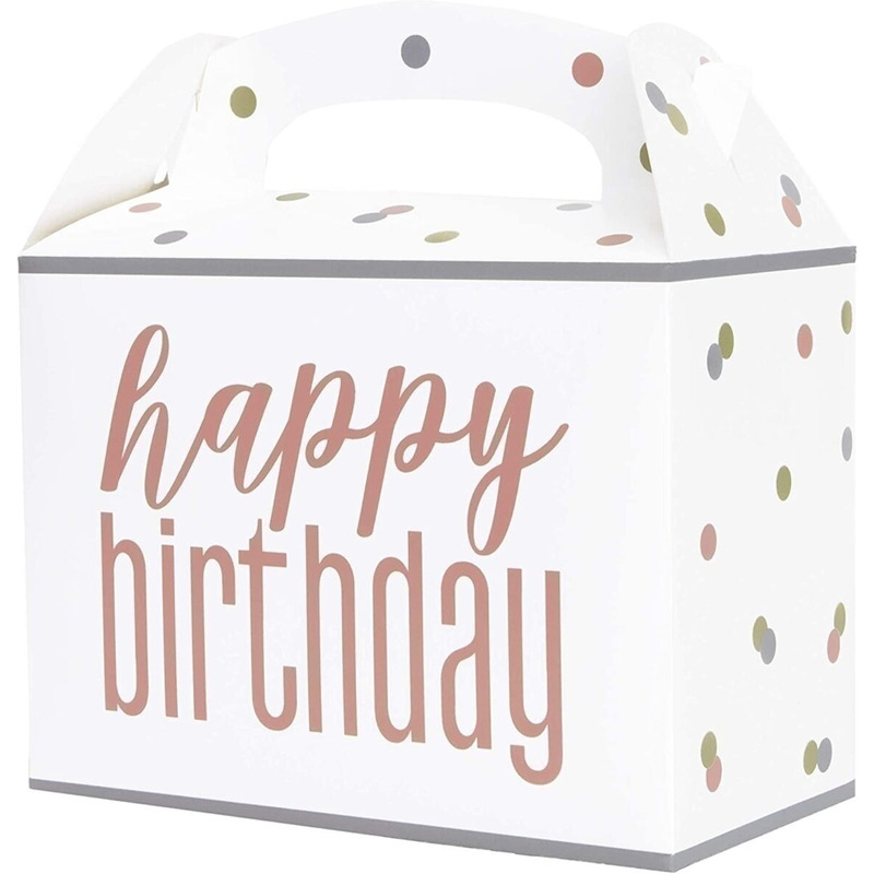 Κουτιά Φαγητού Birthday Rose Gold Glitz - Ροζ Χρυσό  / 6 τεμ