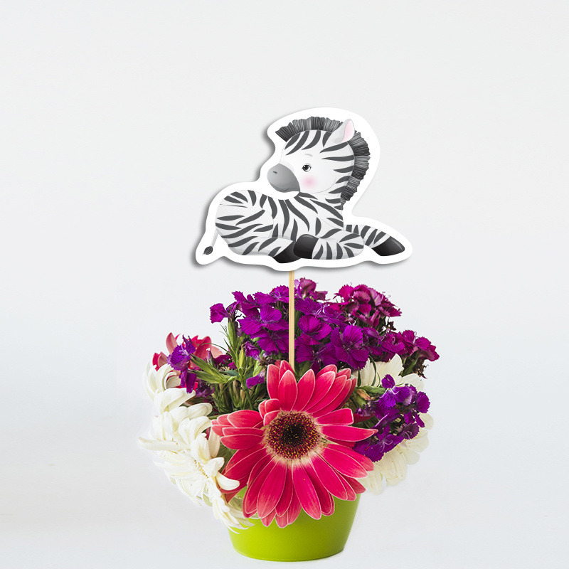 Χάρτινο διακοσμητικό Τοππερ Ζωάκια ζούγκλας/ 20cm